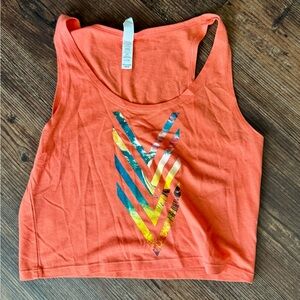 Valkyrie Coral Crop Top with Chevron Design